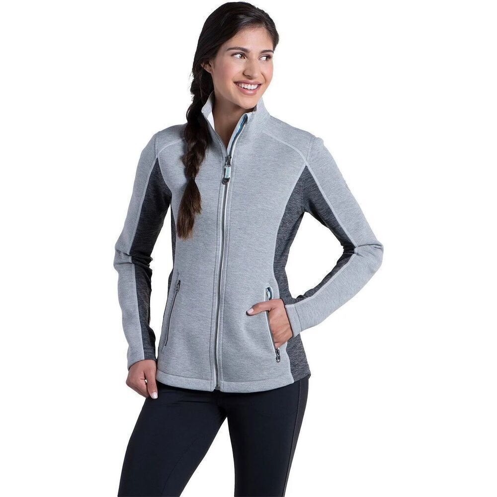 Kuhl Projekt Kestrel Gray Full Zip Jacket w Pockets Womens Size Extra Small EUC